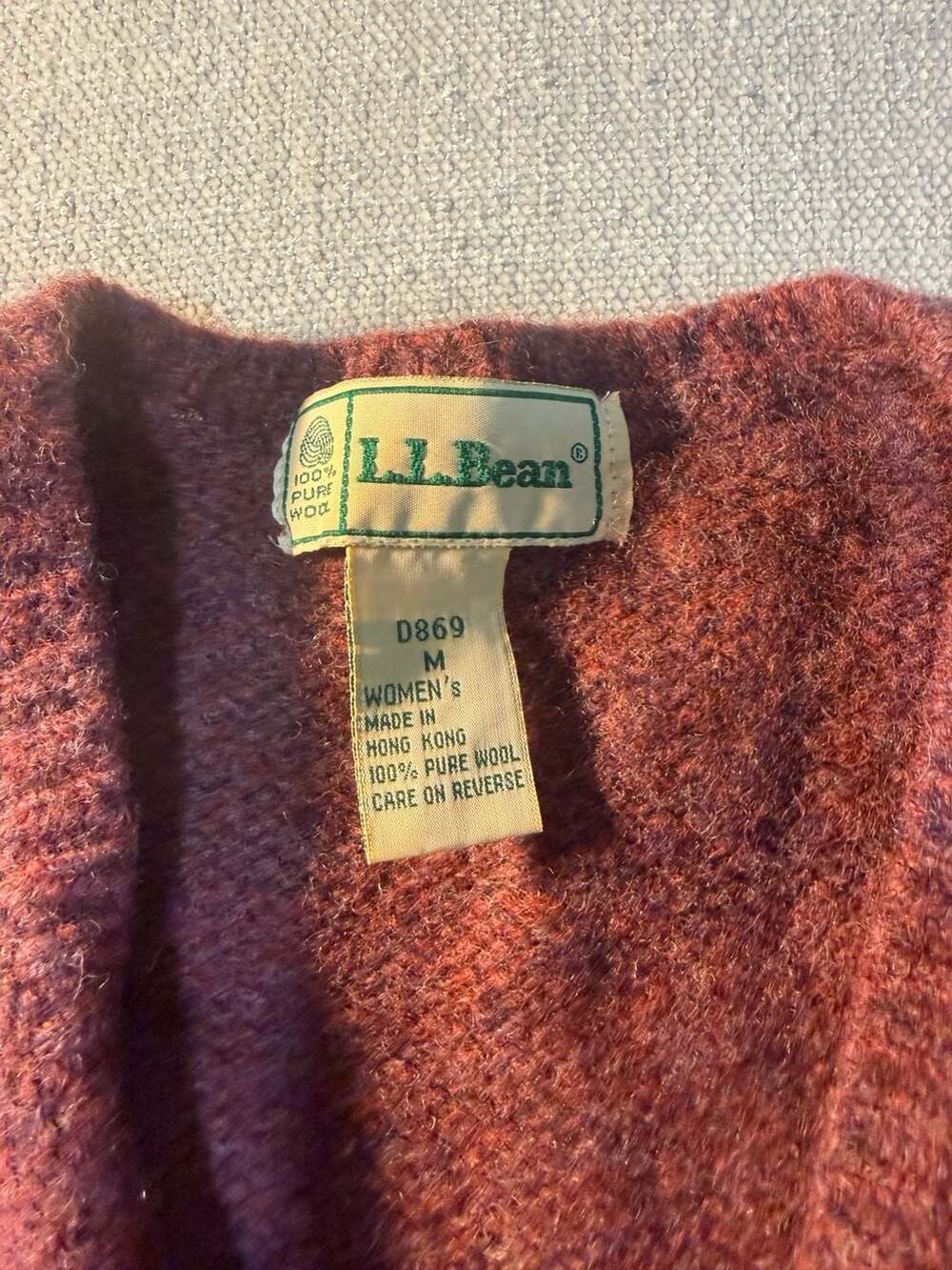 Vintage L.L. Bean 100% Pure Wool Button-Front Sweater Vest - Picture 2 of 5